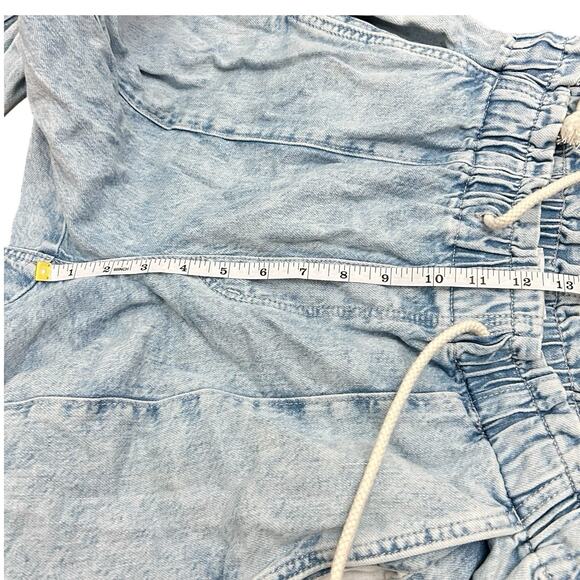 Loft Sz S High Tall Rise Jogger Jeans Light Dusty Indigo 100% Cotton Adjustable - Picture 11 of 12